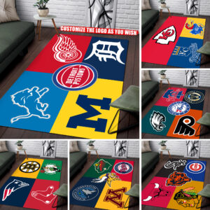 HM11 Customize any logo you want on the Rectangle Rug- Custom Rectangle Rug with Your Favorite